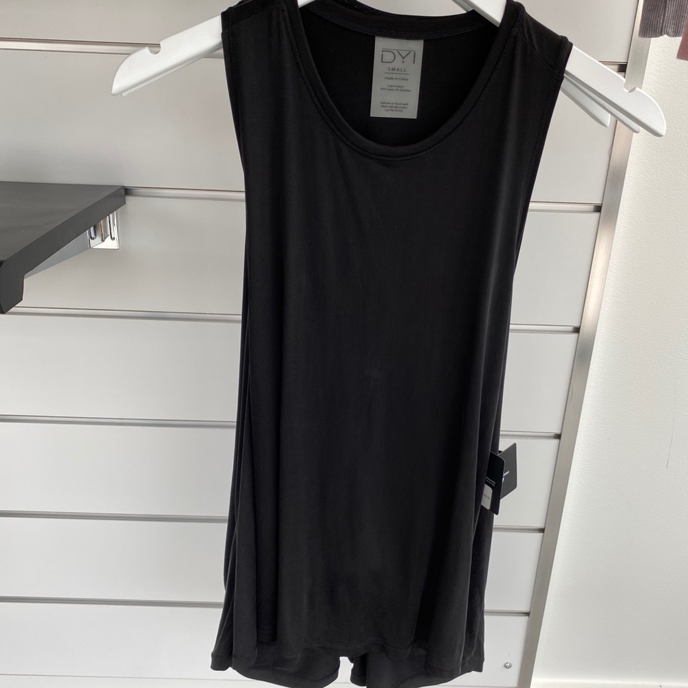 DYI Tie Back Tank - Black NWT